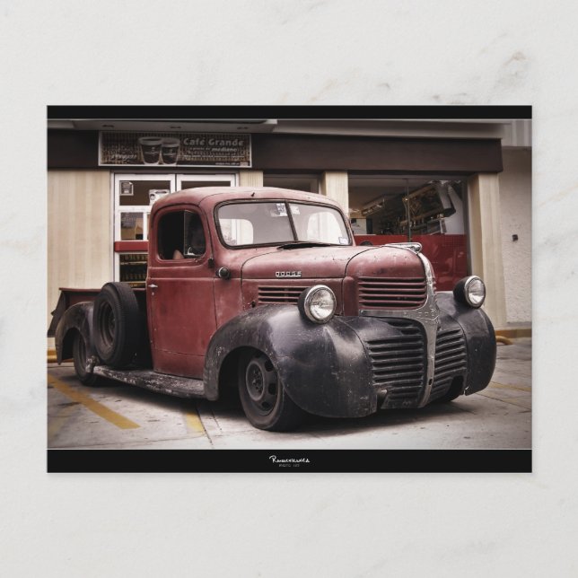 Dodge "RAT ROD" Postkarte (Vorderseite)