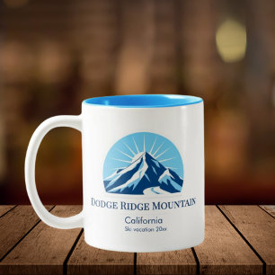 Dodge Ridge Mountain Skigebiet in Kalifornien Zweifarbige Tasse