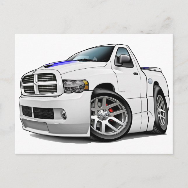 Dodge SRT10 Ram White Postkarte (Vorderseite)