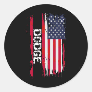 Dodge USA-Flagge Runder Aufkleber