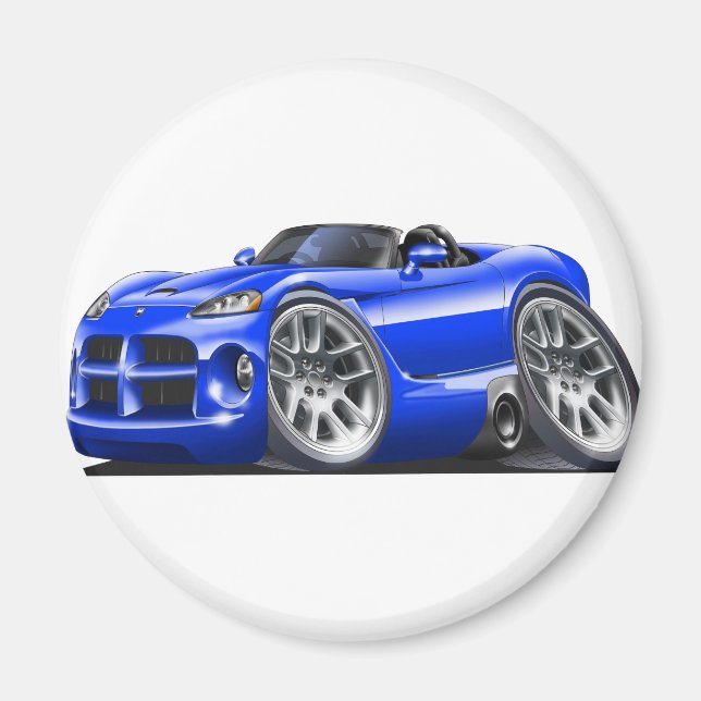 Dodge Viper Roadster Blue Car Magnet (Vorne)