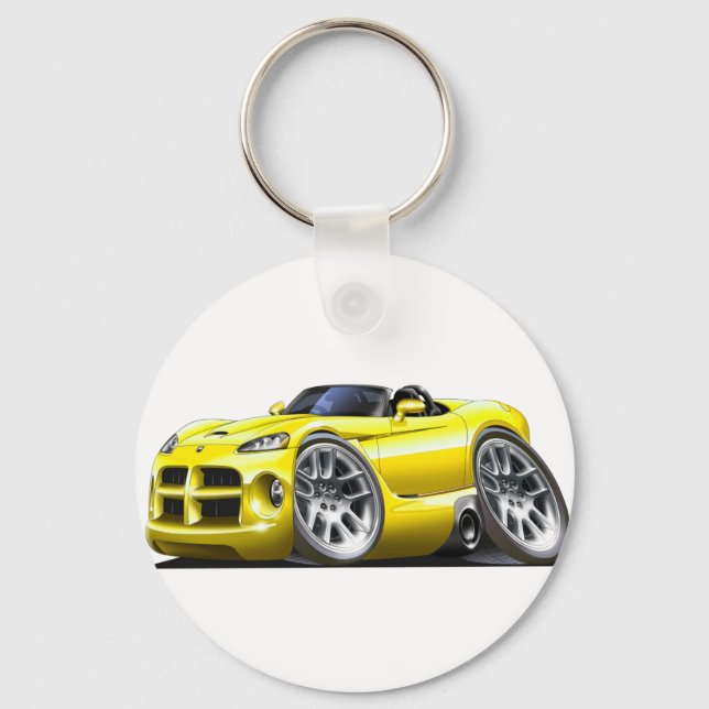 Dodge Viper Roadster Gelbes Auto Schlüsselanhänger (Vorderseite)