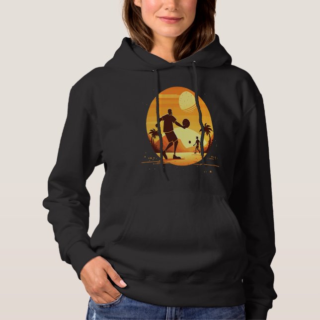 Dodgeball Champion Dad And Child Playing Dodgeball Hoodie (Vorderseite)