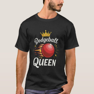 Dodgeball-Königin mit Krone und rotem Balldesign T-Shirt