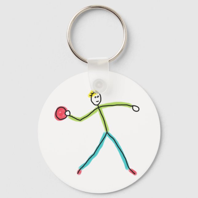 Dodgeball Stickman Schlüsselanhänger (Vorderseite)