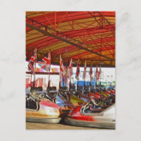 Dodgem Cars Funfair Ride Post Card
