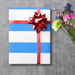 Dodger Blau Weiß Breitband Horizontal Streifen Geschenkpapier<br><div class="desc">Dodger Blau und Weiß Breitband,  Horizontal Strickpapier</div>