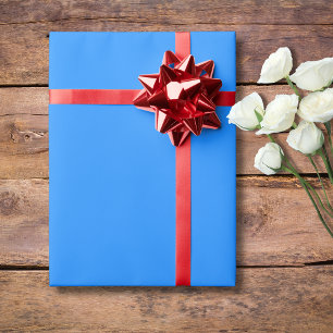 Dodger Blue Solid Color Classic elegant Geschenkpapier