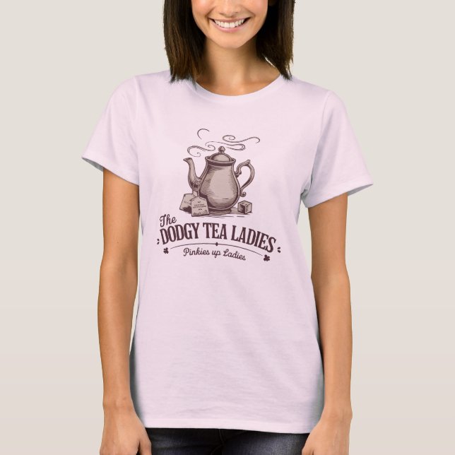 Dodgy Tea Ladys von SCC auf rosa T-Shirt (Vorderseite)