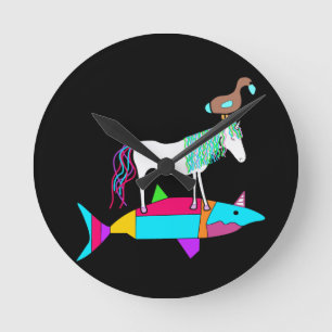 Dodisharkicorn Clock Runde Wanduhr