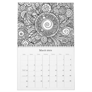 Dodle Art Coloriage Fleurs Pages Calendrier