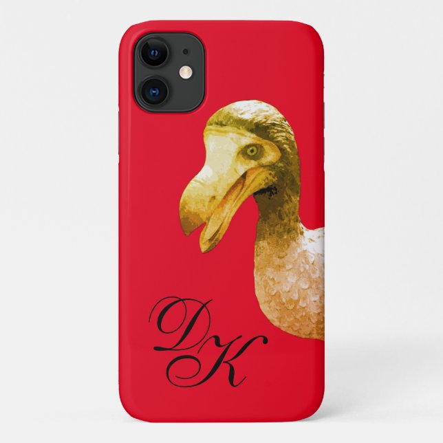 Dodo Personalisiert Monogram iPhone 11 Hüllen (Rückseite)
