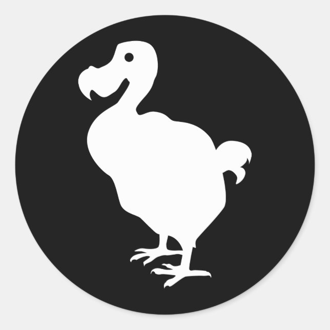 Dodo-Silhouette Runder Aufkleber (Vorderseite)