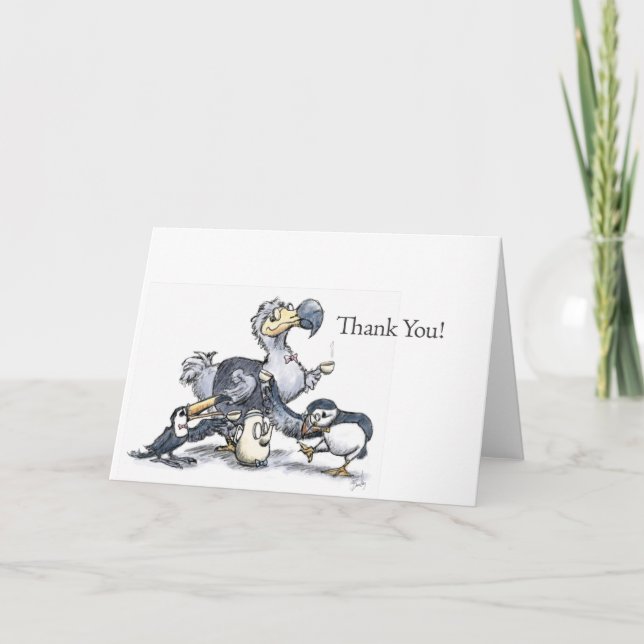 (Dodo, Toucan und Papageientaucher) danke! Dankeskarte (Vorderseite)