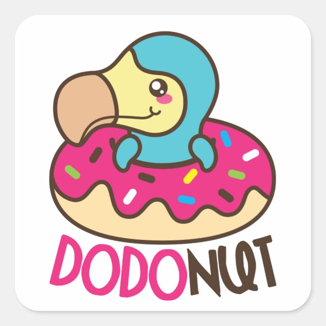 Dodonut (donut) Square Stickers (Vorderseite)