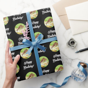 Doe and Fawn Black Geschenkpapier