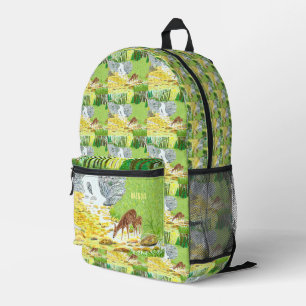 Doe and Fawn Forest Scene Bedruckter Rucksack