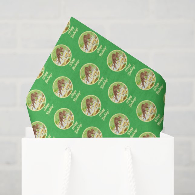 Doe and Fawn Green Seidenpapier (Geschenktüte)
