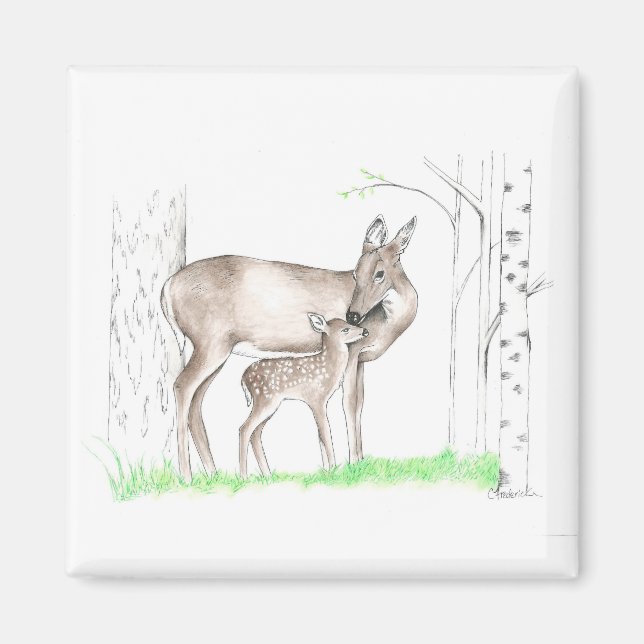 Doe and Fawn Magnet (Vorne)
