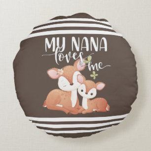 Doe and Fawn My Nana Lieben Rundes Kissen