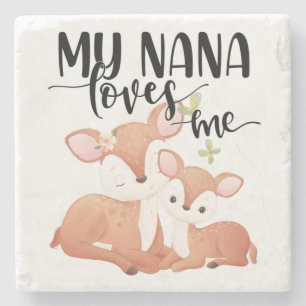Doe and Fawn My Nana Lieben Steinuntersetzer