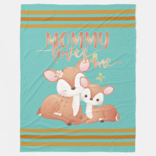 Doe Deer and Fawn Mommy Lieben Fleecedecke