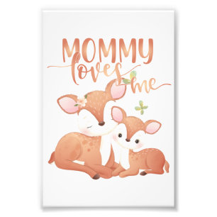 Doe Deer and Fawn Mommy Lieben Fotodruck