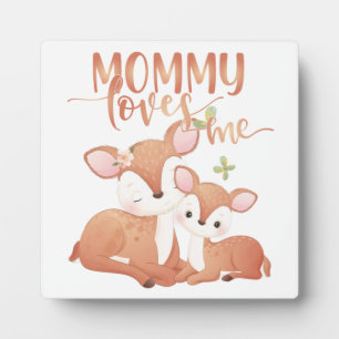 Doe Deer and Fawn Mommy Lieben Fotoplatte