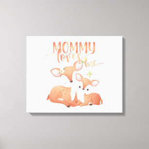 Doe Deer and Fawn Mommy Lieben Leinwanddruck