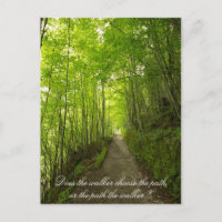 Does the walker choose the path? Postcard