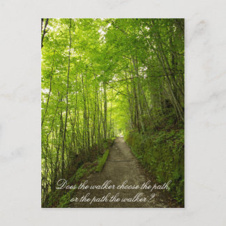 Does the walker choose the path? Postcard Postkarte