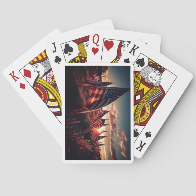 DOF - Flaggen bei Nachtpokerkarten Spielkarten (Rückseite)