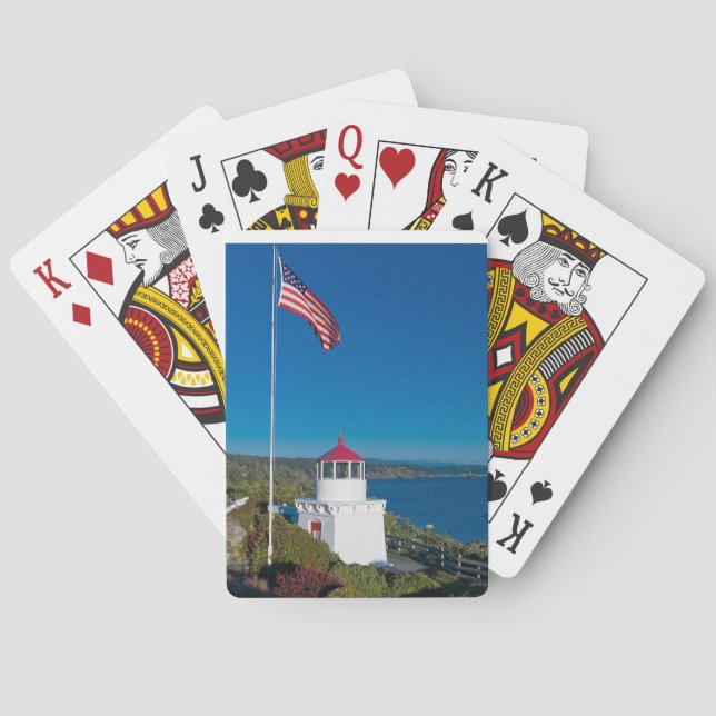 DOF - Kleiner Leuchtturm mit Flag Poker Cards Spielkarten (Rückseite)