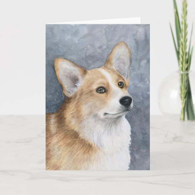 Dog 89 Corgi Grußkarte Karte (Vorderseite)