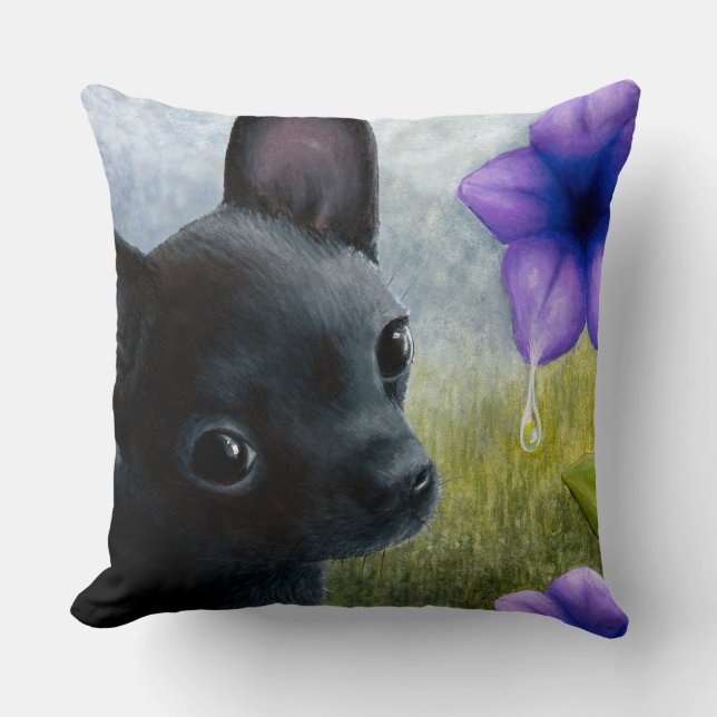 Dog 94 black Chihuahua Kissen (Vorderseite)