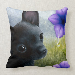 Dog 94 black Chihuahua Kissen