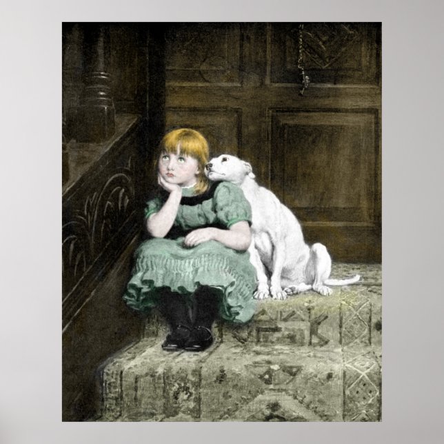 Dog Adoring Girl Poster (Vorne)