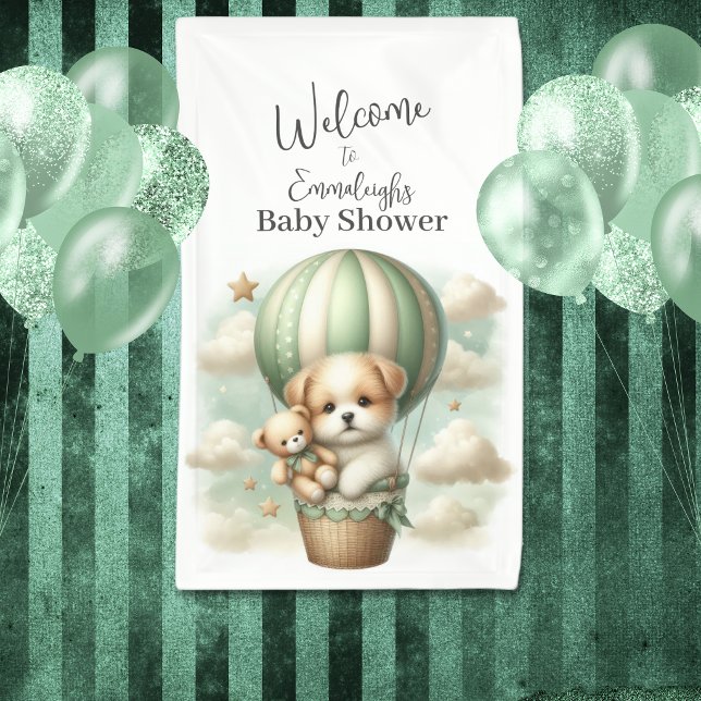 Dog Adventure Balloon Baby Shower Vertical Welcome Banner (Von Creator hochgeladen)