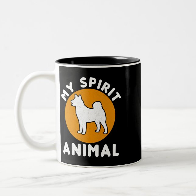 Dog Akita My Spirit Animal American Akita Inu Zweifarbige Tasse (Links)