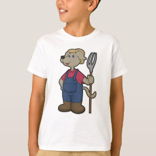 Dog als Bauer mit Rake & Hat T-Shirt