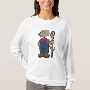 Dog als Bauer mit Rake & Hat T-Shirt