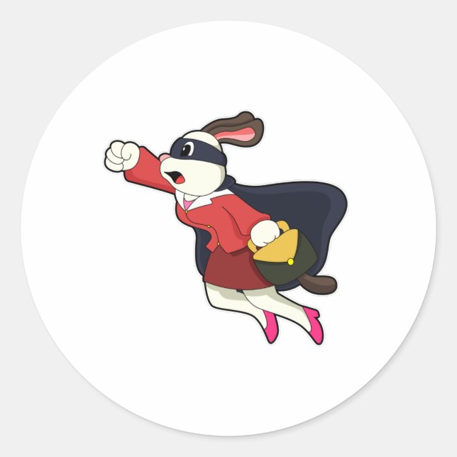 Dog als Generalsekretär Superhero Runder Aufkleber (Vorderseite)