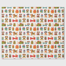 Dog And Bone Colourful Gift Christmas Geschenkpapier
