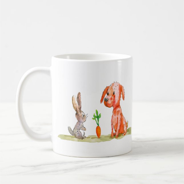 Dog and Bunny Easter Kaffeetasse (Links)