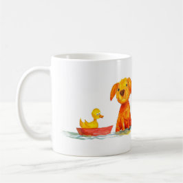 Dog and Duck Cartoon Kaffeetasse