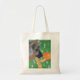 Dog and orange bag tragetasche