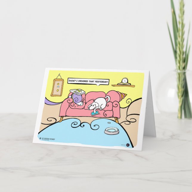 Dog and Snail Pizza Delivery Funny Card Karte (Vorderseite)