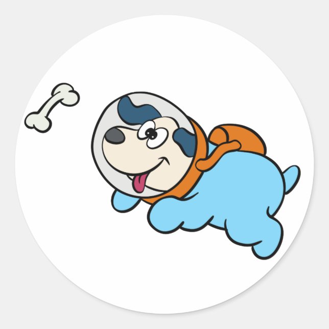 Dog and space Choose Background | Runder Aufkleber (Vorderseite)