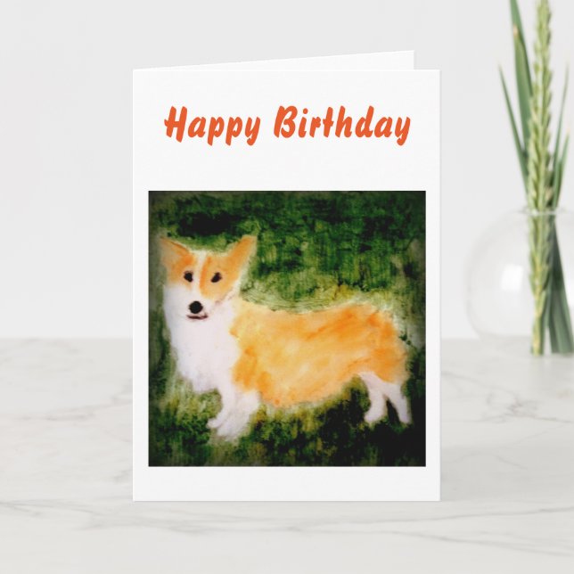 Dog Art Niedlich Corgi Karte (Vorderseite)