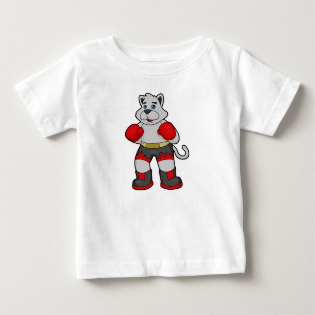 Dog as Boxer mit Boxhandschuhen Baby T-shirt (Vorderseite)